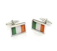 Onyx Art Metallic Irish Flag Ireland Cufflinks - CK117 With a Premier Life Store Pen