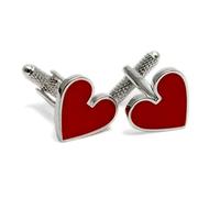 Onyx Art Novelty Cufflinks - Card Suits Hearts * Poker Gift *