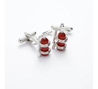 Onyx Art Novelty Fire Extinguisher Cufflinks In Polished Stainless Steel & Red Enamel By A Must For All Fire Fighting Lovers (CK188)