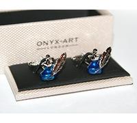 Onyx Art Novelty Mens Cufflinks - Quill & Ink Pot Design