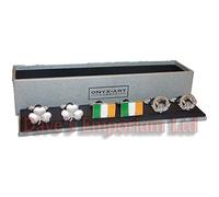 Onyx Art Set of 3 Irish Cufflinks Gift Boxed - Shamrock Claddagh Flag Eire