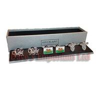 Onyx Art Set of 3 Welsh Cufflinks Gift Boxed - Flag Wales Cymru Dragon