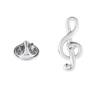 Onyx-Art Silver Treble Clef Music Note Lapel Pin Badge