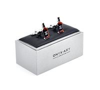 Onyx Art Single Malt Whiskey Bottle Design Cufflinks in Gift Box London Bar Drinks CK1018