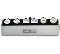 Onyx Art Three Pair Lawyer Cufflinks Gift Set CKS011