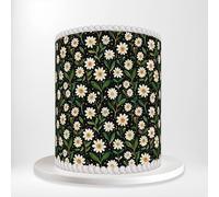 Onyx Daisy Chain Floral Arrangement Wrap Around Print A4 Edible Paper Icing Sheet Cake Topper Side Ribbon Border Decor for Personalised Themed Decorations