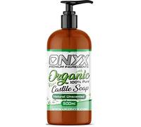 Onyx Organic Castile Liquid Soap, 100% Pure & Natural, Vegan, SLS and SLES Free (500ml with Pump (Unscented))