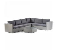 onyx rattan corner sofa with coffee table in grey