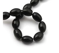 Onyx Semi-Precious Stone Strand Black Beads Polished and Matt Set Semi-Precious Stone Strand 4/6/8/10 mm Pearl Strand Pearl Necklace (8x6 mm Oval Polished)