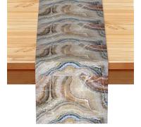 Onyx Stone Pale Blue Print Farmhouse Table Runner Washable Dining Table Decor For Dresser Office Banquet 33x183cm
