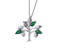 Onyx Tree of Life Pendant Necklace Ojewellery Silver 18 inches