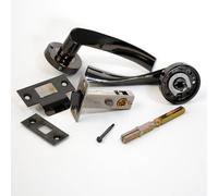 Onyx Twirl Push Button Privacy Lever Door Handle and Premium Privacy Tubular Latch Set in Black Nickel