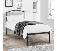 Julian Bowen Onyx Bed, Powder Coated Steel, Anthracite Grey, Single