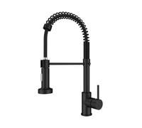 Onyzpily Black Kitchen Tap Sink Mixer tap with Solid Brass Commercial Single Handle Single Hole Pull Down Swivel Sprayer Mixer Tap Cold and hot Fitti