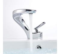 Onyzpily Chrome Basin Mixer Tap, Single Lever, High Pressure, Bathroom Faucet