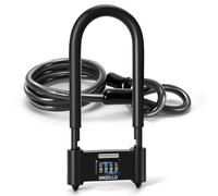 ONZILLO Bike Lock, Heavy Duty Bicycle Locks Anti Theft with Security Steel Cable, 4-Digit Resettable Combination U Lock 16.5mm Shackle, Combo Long Bike U Lock Keyless for Bike MTB Road Outdoor & Door