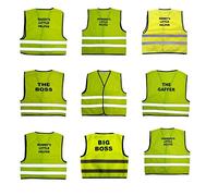 ONZIZO Kids High Visibility Hi Viz Safety Vest Top Hi Vis Baby Waistcoat SLOGANS/PRINTS (Daddy's little helper, M (1-2 yrs)