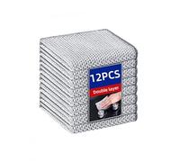 ONZLBOR Double-Layer Non-Scratch Stainless Steel Dish Washing Ceaning Cloths,Dish Cloths,Metal Scourer,Scrubbers Scourers Cloth for Cookware, Sinks, and Stove Tops Wire Dishwashing Rags(12 Pack)