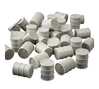 OO Gauge 1:76 Oil Drums - Set of 20 - Realistic Industrial Fuel Barrels - Model Railway & Diorama Cargo Loads - Multiple Colours & Mixed Pack - Made in France (black)