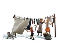 Wash Day Set with Figures for HO Scale Model Railway Dioramas Woodland Scenics
