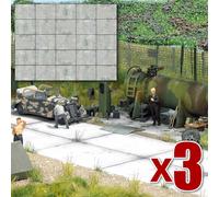 OO/HO Realistic Scenery Sheets - 3 Packs of 2 - Walls, Roads & Pavements - Busch