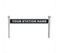 OO Scale Single-Sided Personalised Steam-Era Station Name Board - BLACK