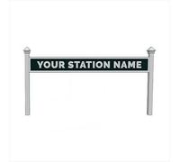 OO Scale Single-Sided Personalised Steam-Era Station Name Board - GREEN