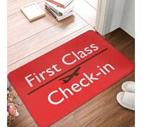 OOAHJEID Bathroom door mat Aircraft Airport Non-slip Doormat FIRST CLASS Check-in Bath Kitchen Mat Outdoor Carpet Flannel Modern Decor