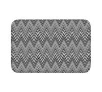 OOAHJEID Bathroom door mat Home Zig Zag Patterns Grey White Floor Door Bath Kitchen Mats Indoor Boho Chic Zigzag Doormat Garage Entrance Rug Carpet Footpad