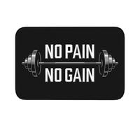 OOAHJEID Bathroom door mat No Pain No Gain Gym Motivational Quote Front Door Mat Anti-Slip Bodybuilding Fitness Doormat Kitchen Balcony Entrance Rug Carpet