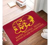 OOAHJEID Bathroom door mat Russian CCCP Non-slip Doormat Marx Engels Lenin Real Founding Fathers Bath Bedroom Mat Outdoor Carpet Home Modern Decor