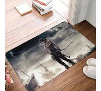 OOAHJEID Bathroom door mat TombRaider Advanture Game Anti-Slip Doormat Living Room Mat Cool Gilrs Lara Balcony Carpet Welcome Rug Indoor Decorative
