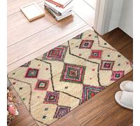 OOAHJEID Flannel absorbent door mat Moroccan Berber Rug Boho Style Front Anti-Slip Antique Bohemian Geometric Doormat Floor Bathroom