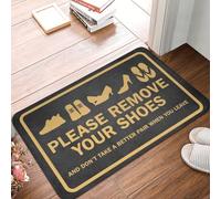 OOAHJEID Flannel absorbent door mat Please Take Off Your Shoes Anti-Slip Bath Kitchen Garden Welcome Rug Carpet