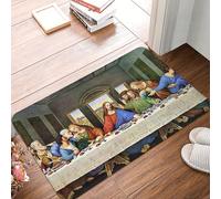 OOAHJEID Flannel absorbent door mat The Last Supper By Leonardo Da Vinci Anti-slip Floor Mat Carpet Rug
