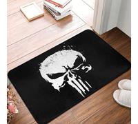 OOAHJEID Flannel absorbent door mat Vintage Skeleton Punisher Skull Doormat Anti-Slip Entrance Kitchen Bath Mats Rug