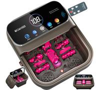 OOAMBB Collapsible Foot Spa with Heat, Bubble,Temp Control,Remote Control, Color Touch Screen Foot Bath Massager with 6 Massage Rollers,Foot Soaking Tub,Pedicure Foot spa for Stress Relief (Deep Grey)