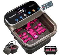 OOAMBB Collapsible Foot Spa with Heat, Bubble,Temp Control,Remote Control, Color Touch Screen Foot Bath Massager with 6 Massage Rollers,Foot Soaking Tub,Pedicure Foot spa for Stress Relief (Deep Grey)