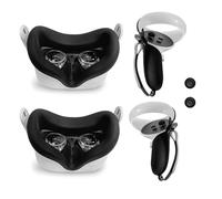 OOAVR VR Silicone Covers for Meta/Oculus Quest 2 Accessories,VR Controller Gips Cover and 2Pcs VR Face Pad(Black)
