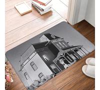 OOAXBEED Alfred Hitchcock's Psycho Illustration by Burroi Non-slip Doormat Floor Mat Rug for Kitchen Entrance Home Balcony Footpad Mats