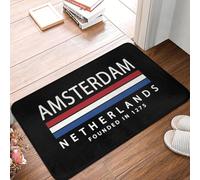 OOAXBEED Amsterdam History Netherlands Flag Front Door Mat Anti-Slip Outdoor Patriotic Doormat Kitchen Balcony Entrance Rug Carpet-20x32 inch