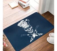 OOAXBEED Chef Cooking Pirate Skull Cross Knife Floor Door Bathroom Kitchen Mat Anti-Slip Outdoor Doormat Toilet Entrance Carpet Rug-16x24 inch