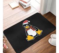 OOAXBEED Christmas Tux Linux Penguin Non-slip Doormat Floor Mat Water oil proof Carpet Rug for Kitchen Entrance Home Bedroom Footpad Mats