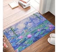 OOAXBEED Claude Monet Water Lilies Front Door Mat Anti-Slip Outdoor Waterproof Garden Doormat Kitchen Balcony Entrance Rug Carpet-20x32 inch
