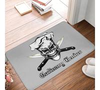 OOAXBEED Culinary Genius Skull Chef Front Door Floor Entrance Mats Indoor Cooking Pirate Bath Kitchen Doormat Garden Carpet Rug-16x24 inch