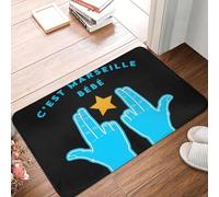 OOAXBEED Custom C'est Marseille Bebe JUL Front Door Mat Anti-Slip Outdoor Quick Dry Doormat Garden Garage Entrance Rug Carpet
