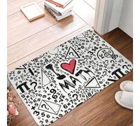 OOAXBEED Custom I Love Math Pattern Doormat Non-Slip Entrance Kitchen Bathroom Door Floor Mats Geek Mathematics Teacher Garden Carpet Rug