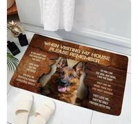 OOAXBEED German Shepherd Doormats When You Visiting My House Please Remember Rules 3D Printed Mats Flannel Indoor Rugs Home Decor