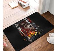 OOAXBEED Horror Gothic Death Skull Front Door Mat Anti-Slip Outdoor Absorbent Doormat Kitchen Balcony Entrance Rug Carpet-16x24 inch
