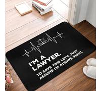 OOAXBEED I'm A Lawyer Assume I'm Always Right Doormat Non-Slip Entrance Bath Kitchen Door Floor Mat Judge Law Quote Toilet Carpet Rug-20x32 inch